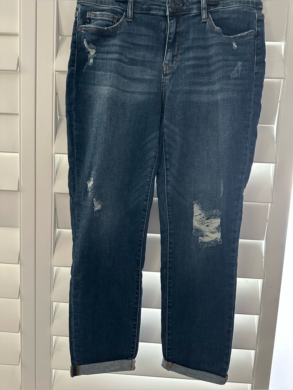 NWOT Judy Blue Dark Blue Distressed Skinny Jeans Size 13/31